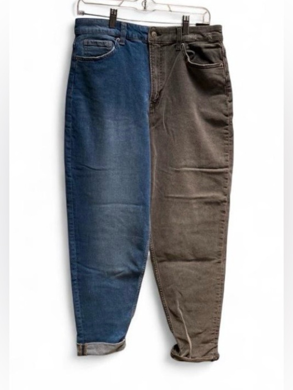 H&M Two-Tone High Waist Mom Jeans